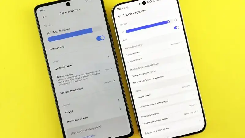 Two Android phones showing app settings screens for permissions